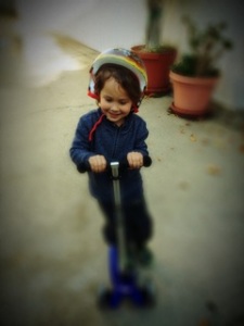 boy on scooter